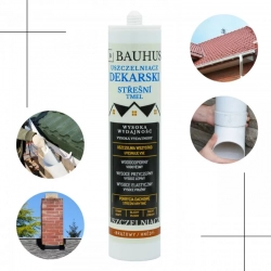 Uszczelniacz bitumiczny dekarski brązowy RAL 8016 BAUHUS 280 ml